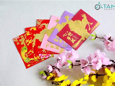 Combo 5 xấp Bao lì xì Tết mã đáo thành công